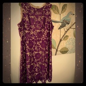 A purple lace dress